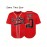 Men'S # 10 Red Baseball Shirt With Embroidered Letter V-neck Button Polyester Fiber Machine Washable - Perfect For Sports And Casual Size S-3XL