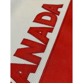 1pc Canada Hockey Jersey, Men's Long Sleeve V-Neck Polyester Pullover with Letter & Number, Loose Fit Sports Top for Training, Casual & Team Sports - Red & White, Sizes S-3XL, Athletic Clothing|Patriotic Design|Durable Wear