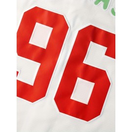 ATLiens 96 Navy Blue Men's Baseball Jersey - Stitched, Stretch Knit Fabric for Comfortable, Casual & Outdoor Team Sports, V-Neck, 