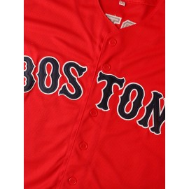 Men'S Baseball Shirt # 34 Red Baseball Shirt Suitable For Competition Training Team Sports S-3XL