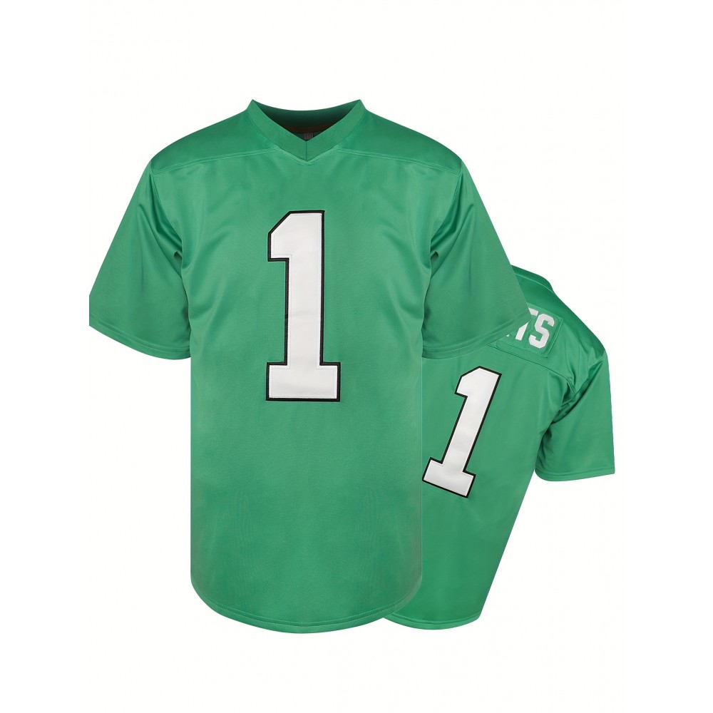 Stitched 1 Green Football Jersey With Loose Embroidery, Fashionable, Casual, And Street Breathable Football Jersey