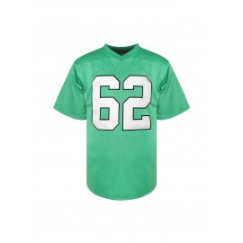 Men's #62 Breathable Football Jersey - V-Neck, Casual & Training Wear, Polyester, Machine Washable - Sizes S to 3XL