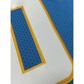 Men's Blue #10 Breathable Polyester Rugby Shirt - Embroidered V-Neck Short Sleeve Jersey, Loose Fit All-Season Training Top for American Football, Casual & Outdoor Sports (Adults & Teens)