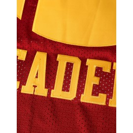 1pc Bel-Air Academy Men'S Football Jersey - All-Stitched Embroidery, V-Neck, Loose Fit, Breathable Polyester, Sports Style for Casual, Team Sports, Outdoor Activities - Versatile for All Seasons