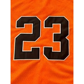 Letter And Number 23 Embroidery, Men'S Short Sleeve V-neck Baseball Jersey, Comfy Top For Training And Competition