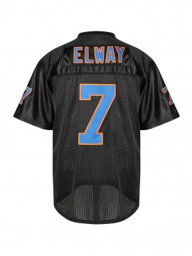 Men's #7 Breathable Rugby Jersey - Black and Blue, Comfortable Polyester V-Neck, Numbers for Sports Training, Casual Wear, Sizes S-3XL