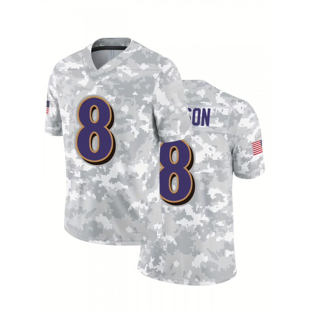 Men'S #8 Classic Embroidered Rugby Jersey - Breathable Polyester, V-Neck, Casual Streetwear for Sports & Outdoor Activities, Perfect for Hiking, Running & Parties - Machine Washable, All-Season Comfort Fit