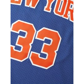 Men'S Basketball Shirt # 33 Blue Basketball Sweatshirt Suitable For Spring, Summer, And Autumn Wear S-XXXL