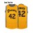 Men'S # 42 Yellow Basketball Shirt Embroidered Comfortable Outdoor Sportswear Suitable For Team Training And Competitions S-3XL