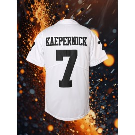 Men's #7 Embroidered Soccer Jersey - Breathable V-Neck, Casual Sports Shirt for Outdoor Activities & Parties, Sizes S-XXXL