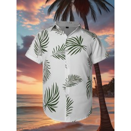 Men's Breathable Floral Print Baseball Shirt - Casual & Sporty, Regular Fit with Pockets, Perfect for Weekends, Vacations & Casual Attire, Sizes S-3XL