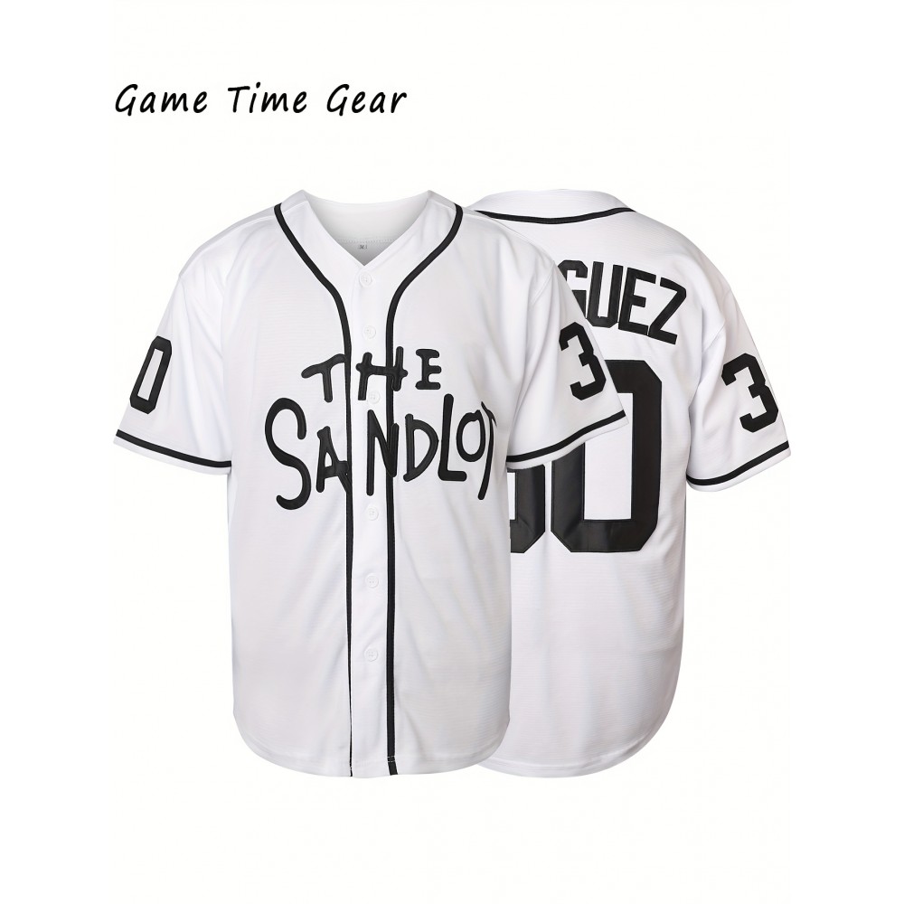 Men'S Baseball Sweatshirt # 30 White Sweatshirt Suitable For Team Sports S-XXXL