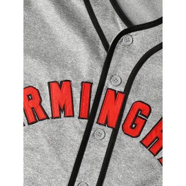 Men's Loose Baseball Jersey #8, 100% Polyester V-Neck Sports Shirt with Number, Button Closure, Casual & Team Sports Top for Outdoor Activities, Sizes S-XXXL, Athletic Jersey | Sporty Vneck | Polyester Fiber