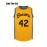 Men'S # 42 Yellow Basketball Shirt Embroidered Comfortable Outdoor Sportswear Suitable For Team Training And Competitions S-3XL