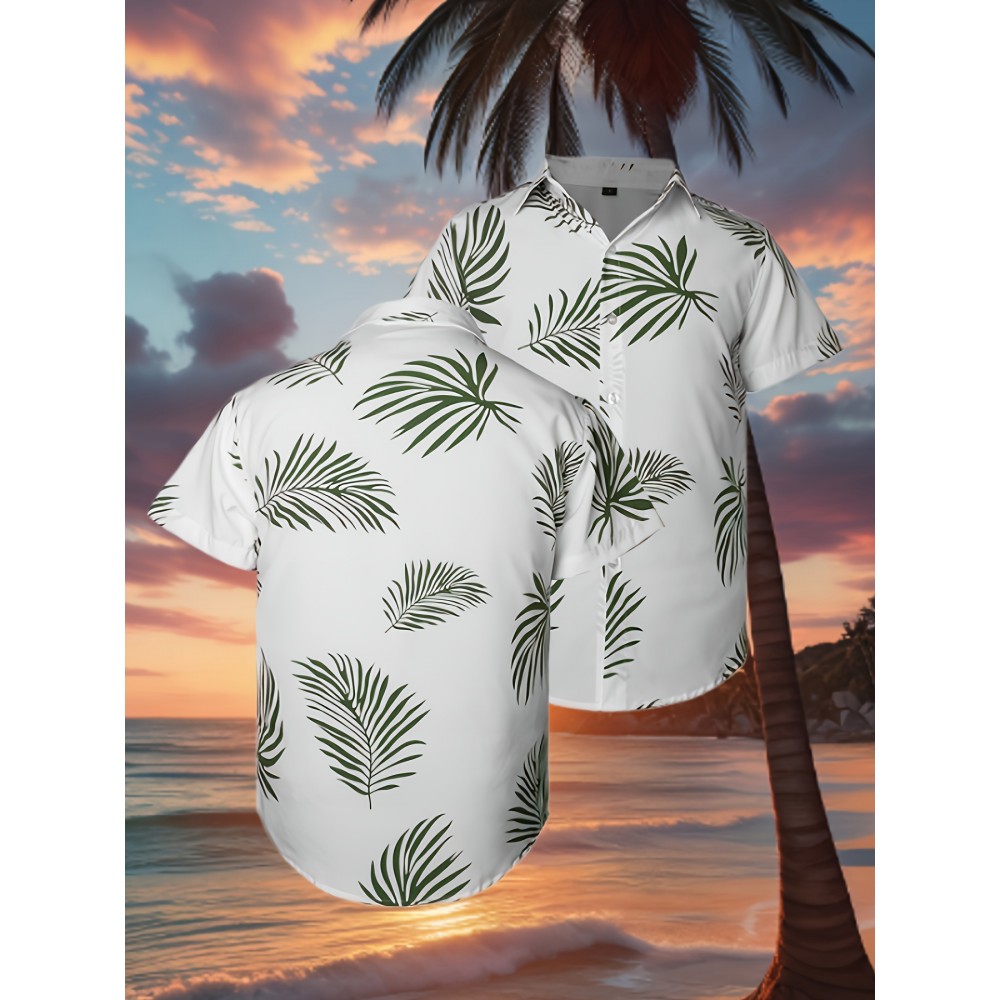 Men's Breathable Floral Print Baseball Shirt - Casual & Sporty, Regular Fit with Pockets, Perfect for Weekends, Vacations & Casual Attire, Sizes S-3XL